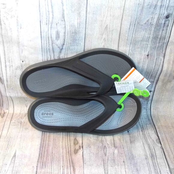 CROCS Swiftwater Wave Flip Black Flip Flop Sandals Mens Size 11 main image 5